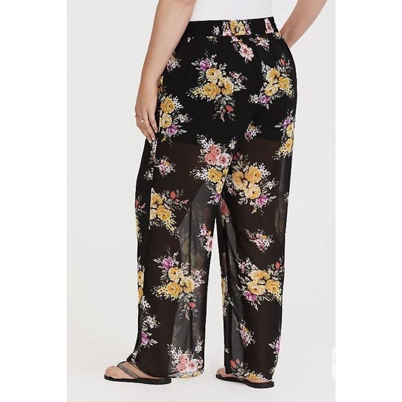 Torrid floral chiffon pants - size 1X - multicolored - Picture 2 of 11